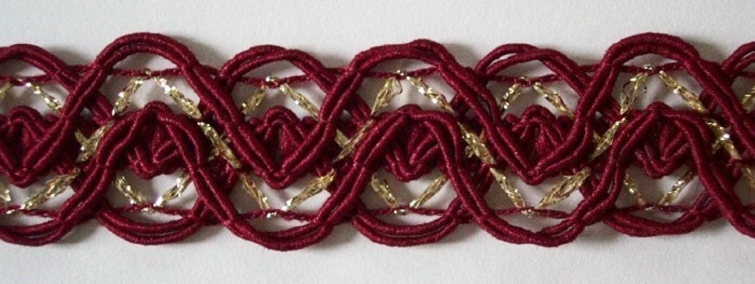 Burgundy Polypro/Gold Braid