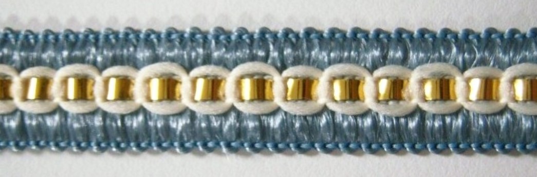 Ivory/Blue Haze/Gold 1/2" Trim