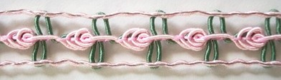 Pink/Green Rose Bud Braid