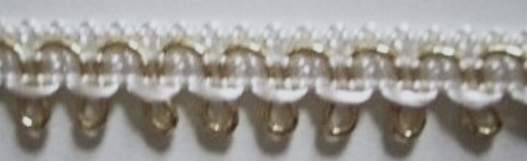 White/Gold 7/16" Loops Trim