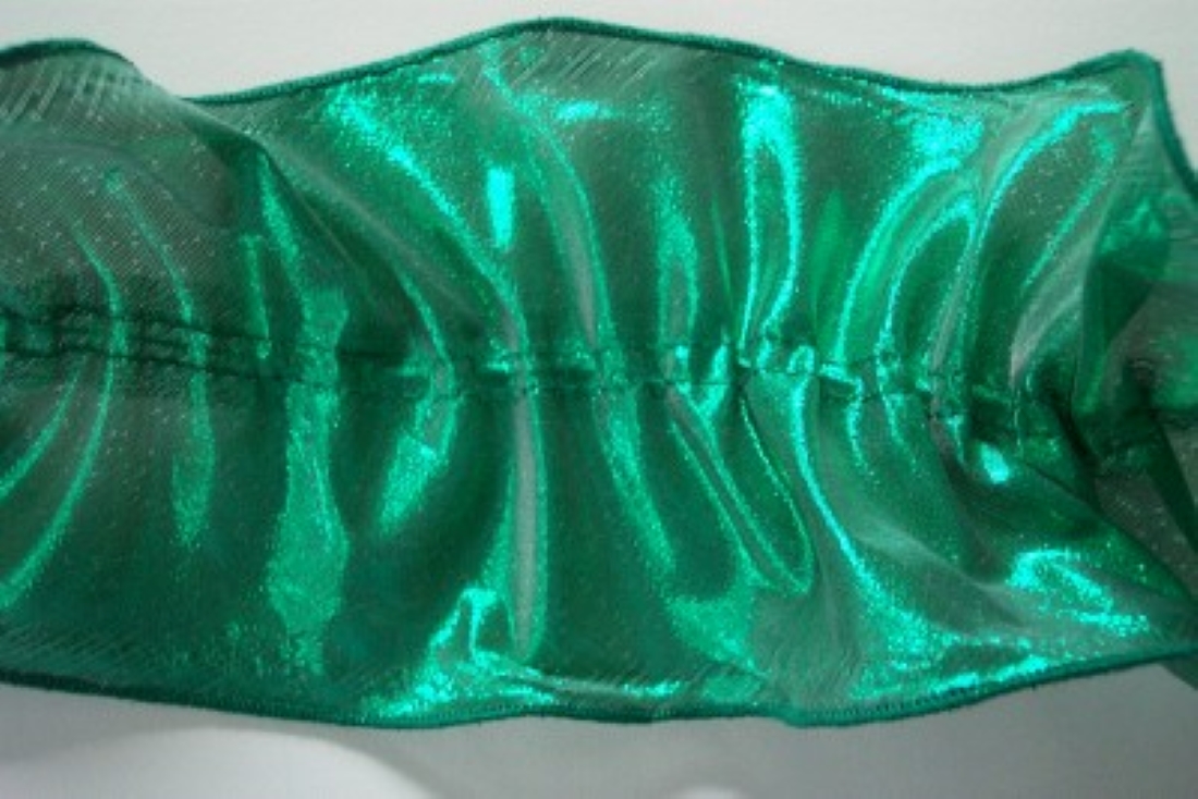 Emerald Metallic 4"  Gatherable Ruffle