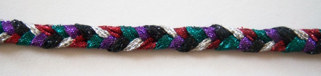 Silver/Purple 1/4" Braided Trim