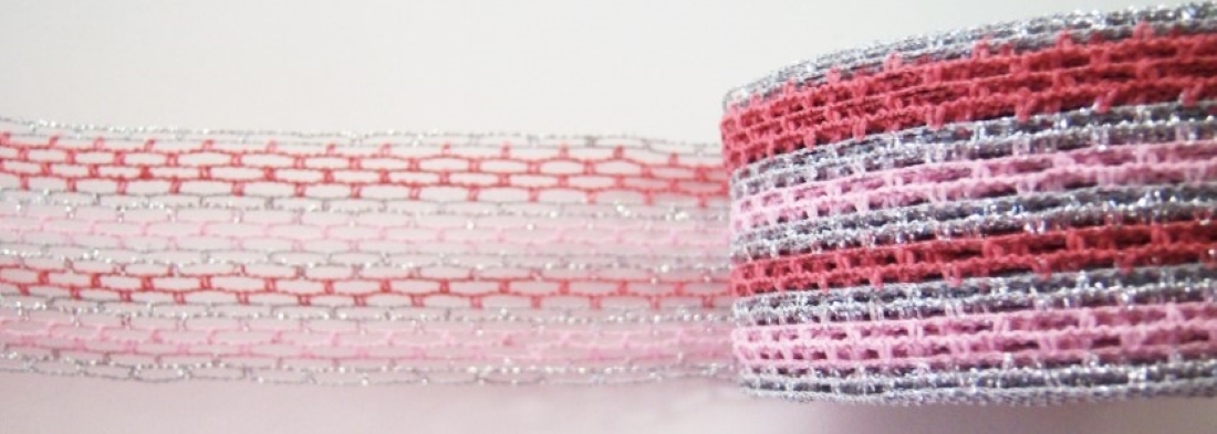 Pink/Silver Wired 1 3/4" Trim