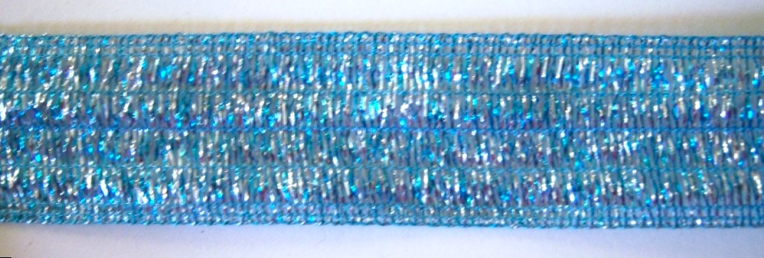 Aqua/Silver Metallic Wired 1 1/4" Trim