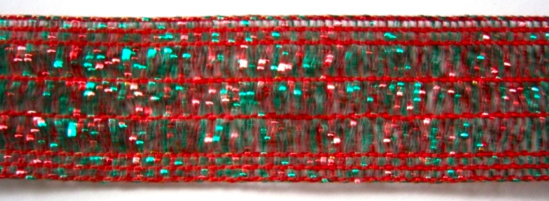 Red/Green Wired Mylar 7/8" Trim