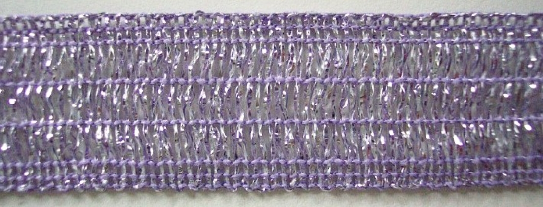 Lavender/Silver Wired Mylar 7/8" Trim