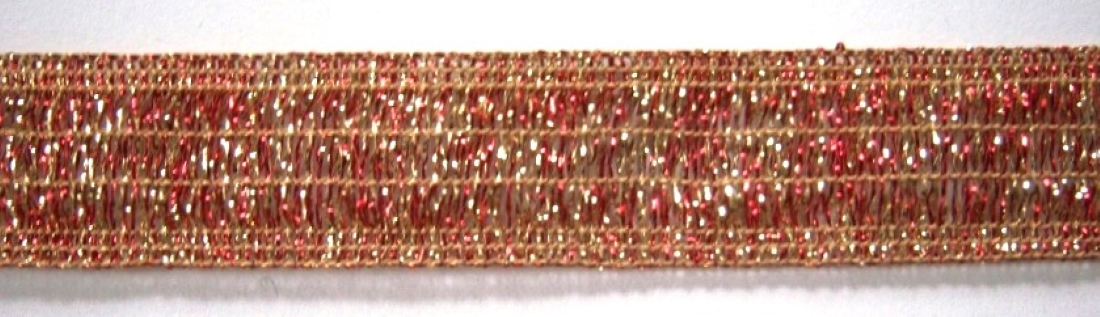 Red/Gold Wired Mylar 7/8" Trim