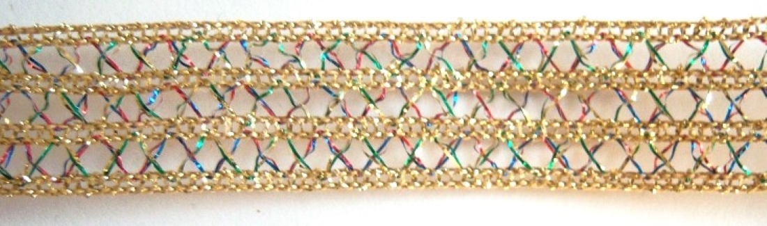 Gold Multi Wired Mylar 7/8" Trim