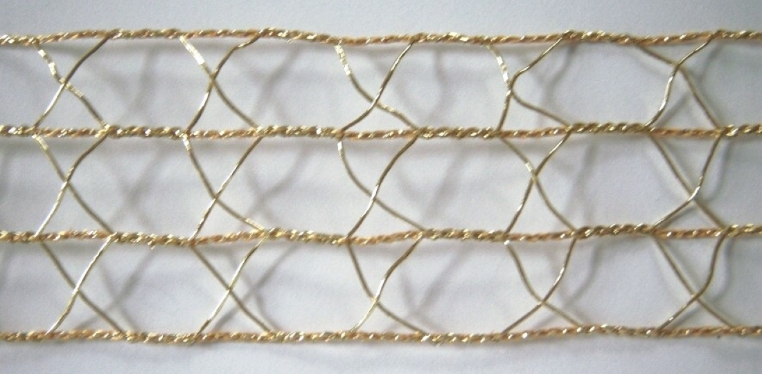 Gold Metallic Wired 2 1/2" Trim