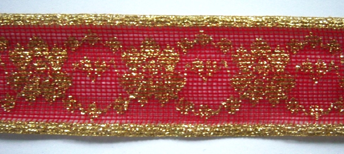 Red/Gold Wired 2 1/4" Trim