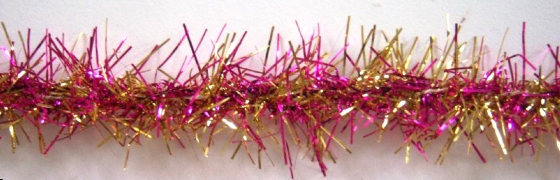 Gold/Hot Pink Metallic Mylar 7/8" Fringe