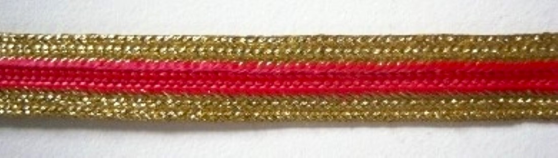 Gold/Cherry Red 3/8" Middy Braid