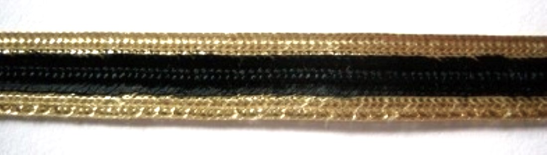 Gold/Black 7/16" Middy Braid