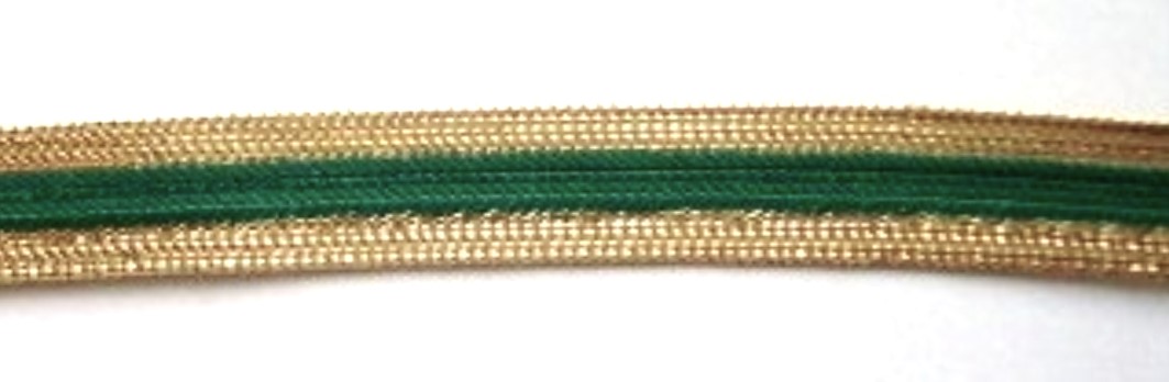 Gold/Green 7/16" Middy Braid