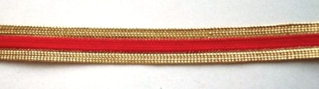 Gold/Red 7/16" Middy Braid