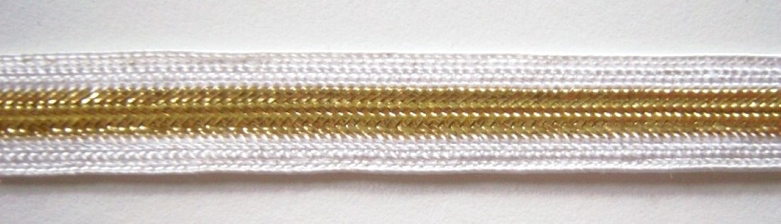 White/Gold 7/16" Middy Braid