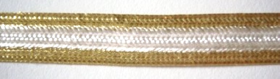 Gold/White 7/16" Middy Braid