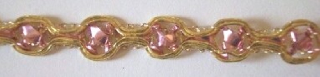 Gold/Pink Mylar 3/8" Trim