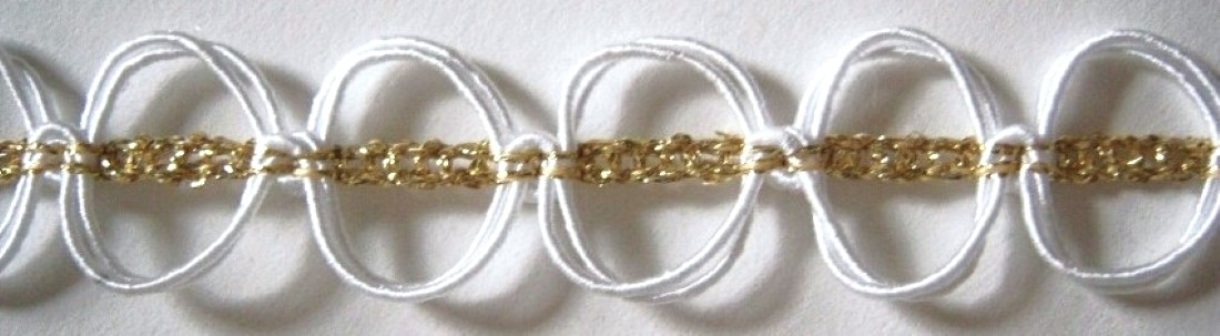 Optical White Loop/Gold 3/4" Sparkle