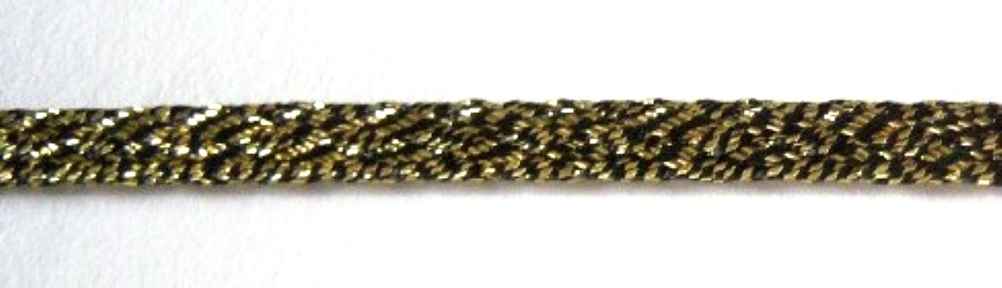 Black/Gold 1/4" Chevron Ribbon