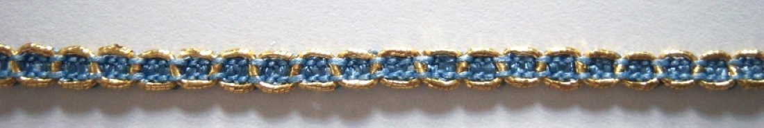 Gold Metallic/Dusty Blue 3/16" Trim