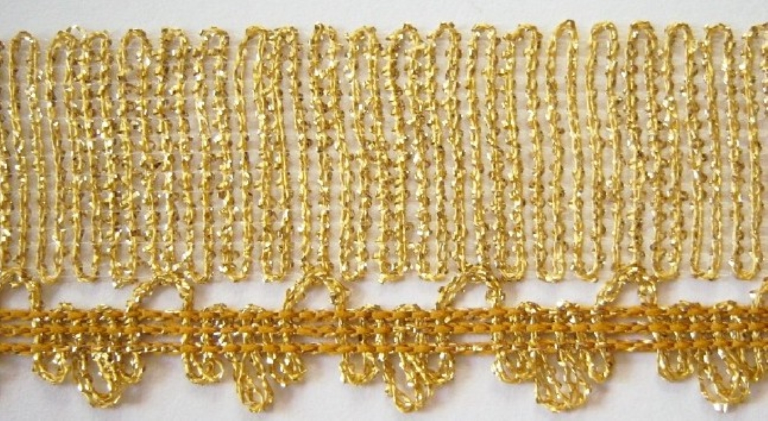 Antique/Gold Metallic 1 3/8" Woven Mesh