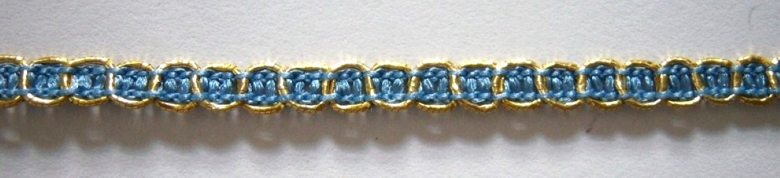 Gold/Blue 3/16" Woven Trim