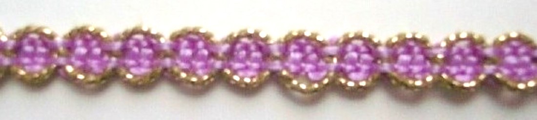 Gold/Lavender 3/16" Woven Trim