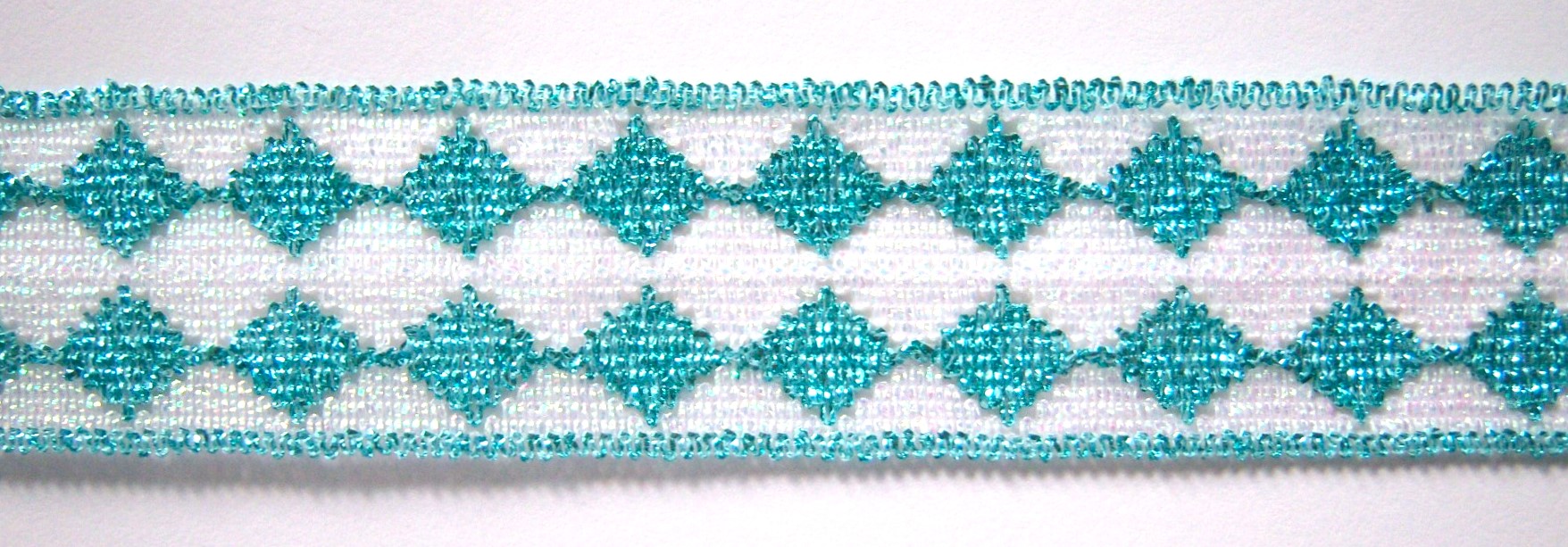 White/Sparkle Turquoise 1" Ribbon