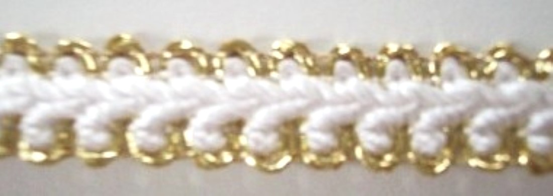 White/Gold 1/2" Gimp Braid