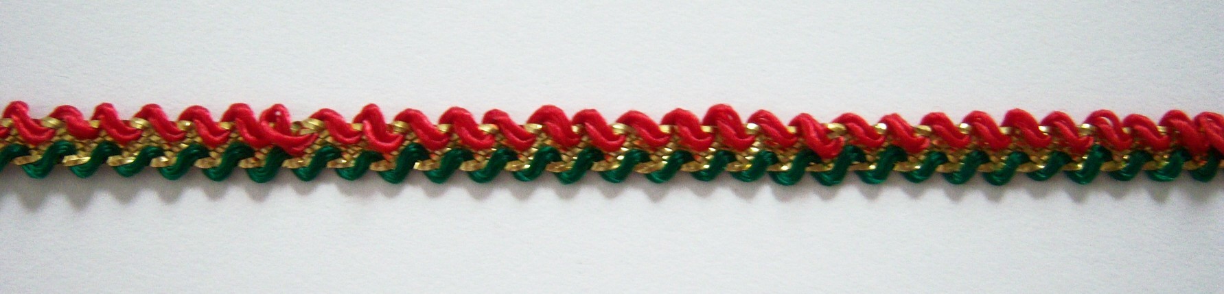 Red/Spruce/Gold Metallic Braid