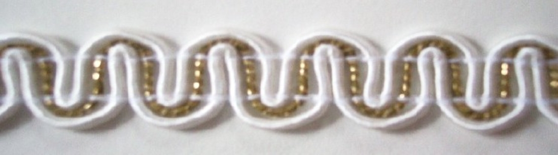 White Polypro/Gold 1/2" Metallic Trim