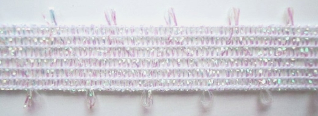 White Iridescent Picot Trim