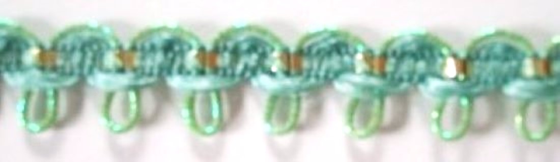 Seafoam Iridescent Loop/Gold 1/2" Trim