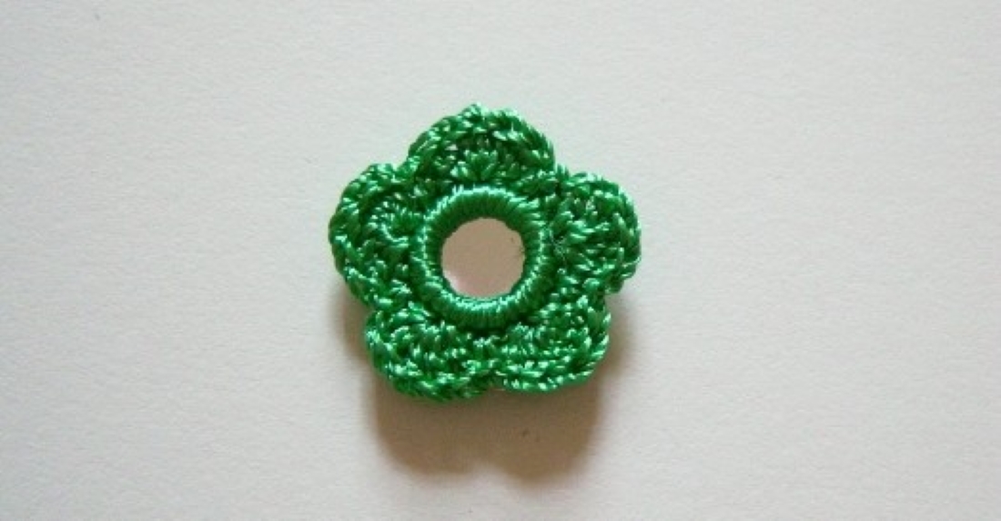 Green Mirror Flower Applique