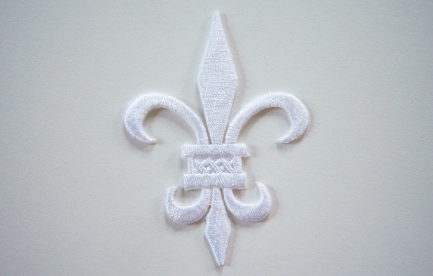 White Fleur de Lis Applique