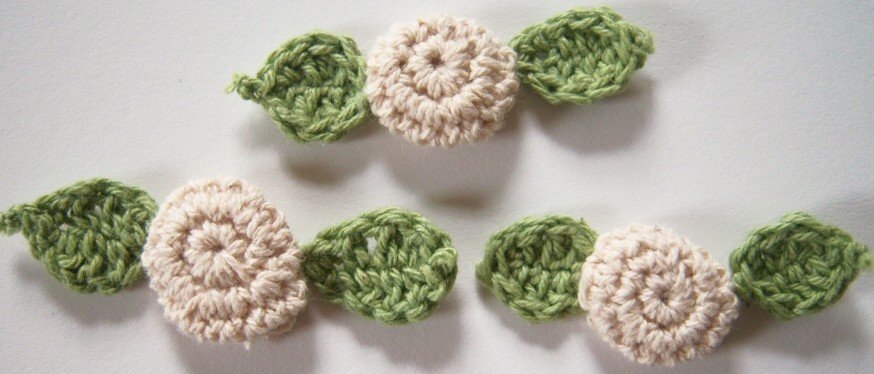 Beige Crochet/Green Iron Ons