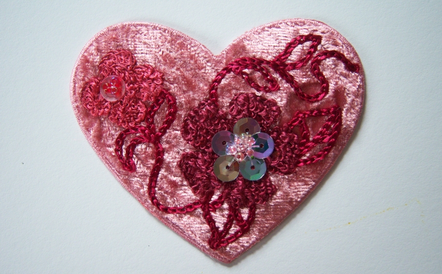 Velvet/Sequin Iron On Heart