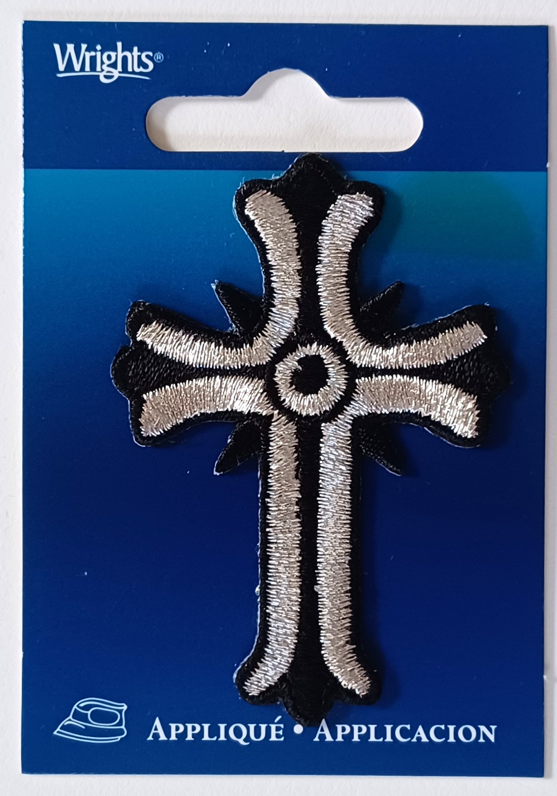 Black/Silver Cross Applique