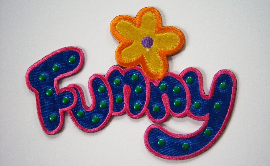 Funny Word Satin Iron On Applique