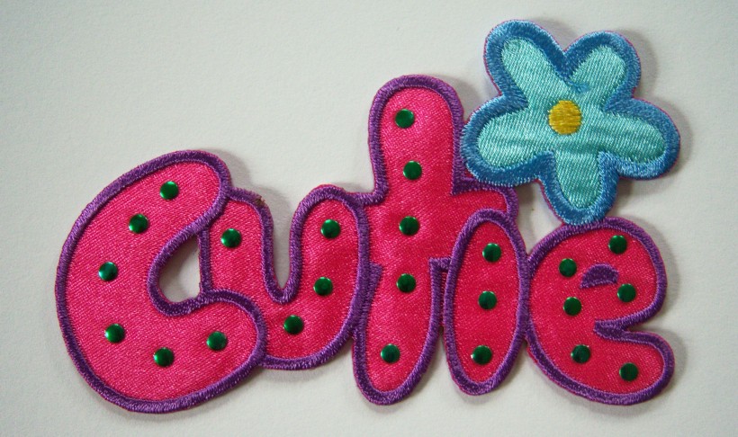 Cutie Word Satin Iron On Applique