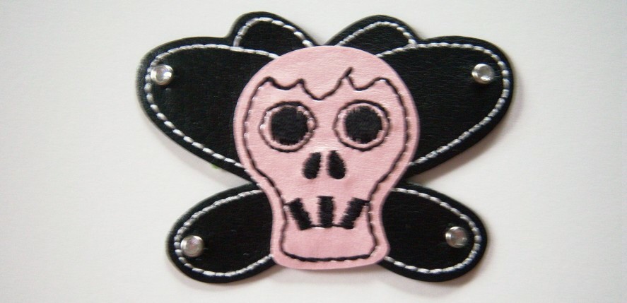 Vinyl Rhinestone Skull Iron On Applique