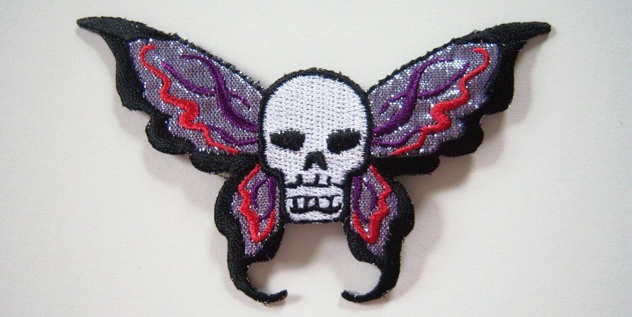 Black/Silver Skull Applique