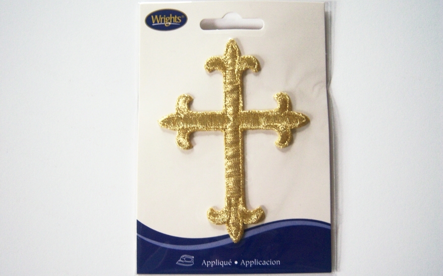 Gold Metallic Cross Applique