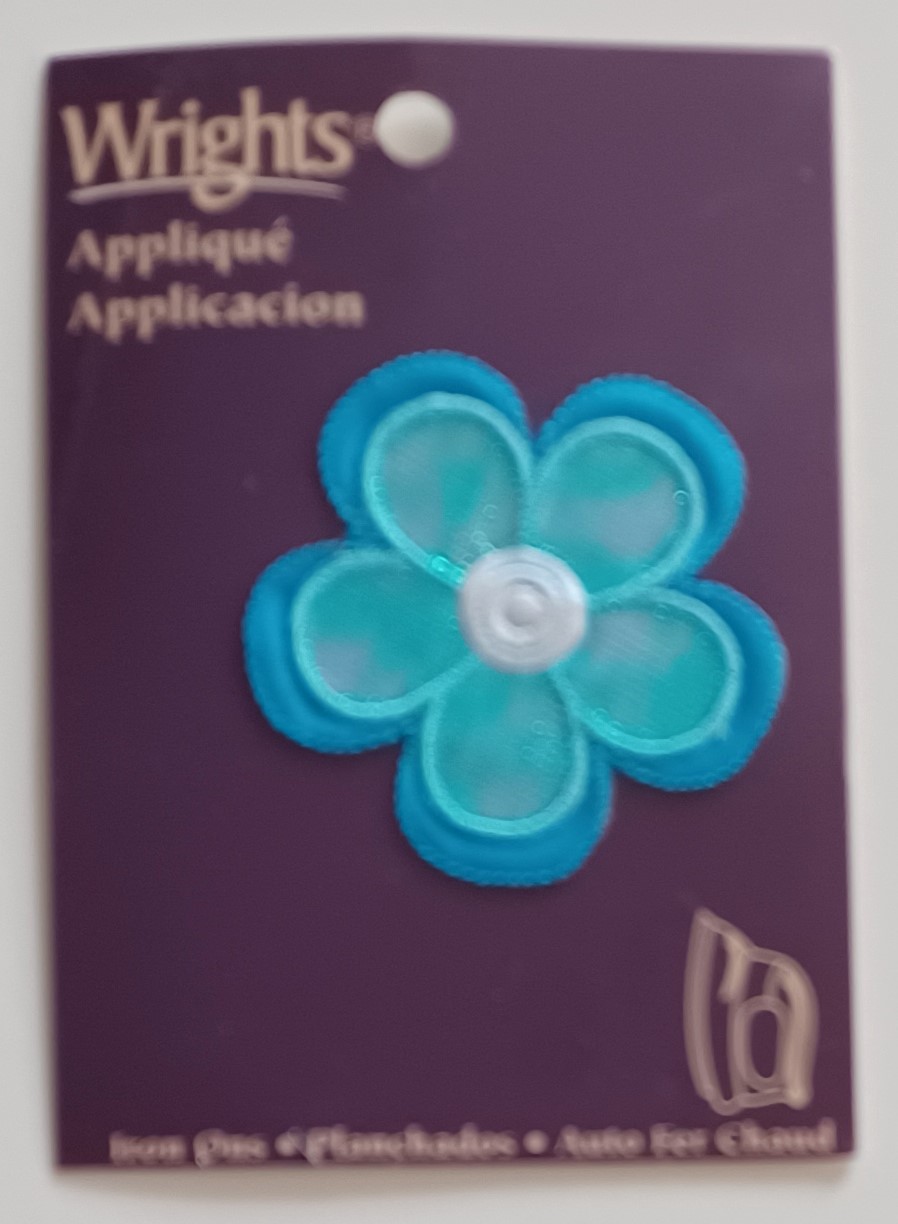 Turquoise Daisy Iron On Applique