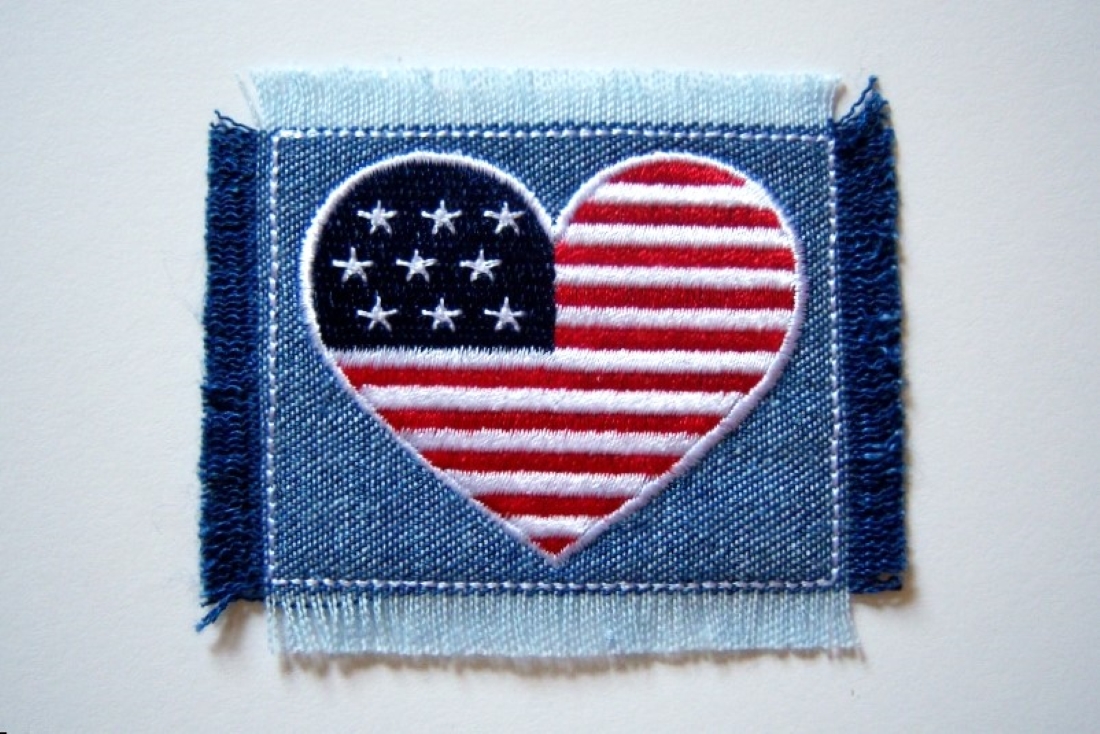 USA Flag Heart Applique