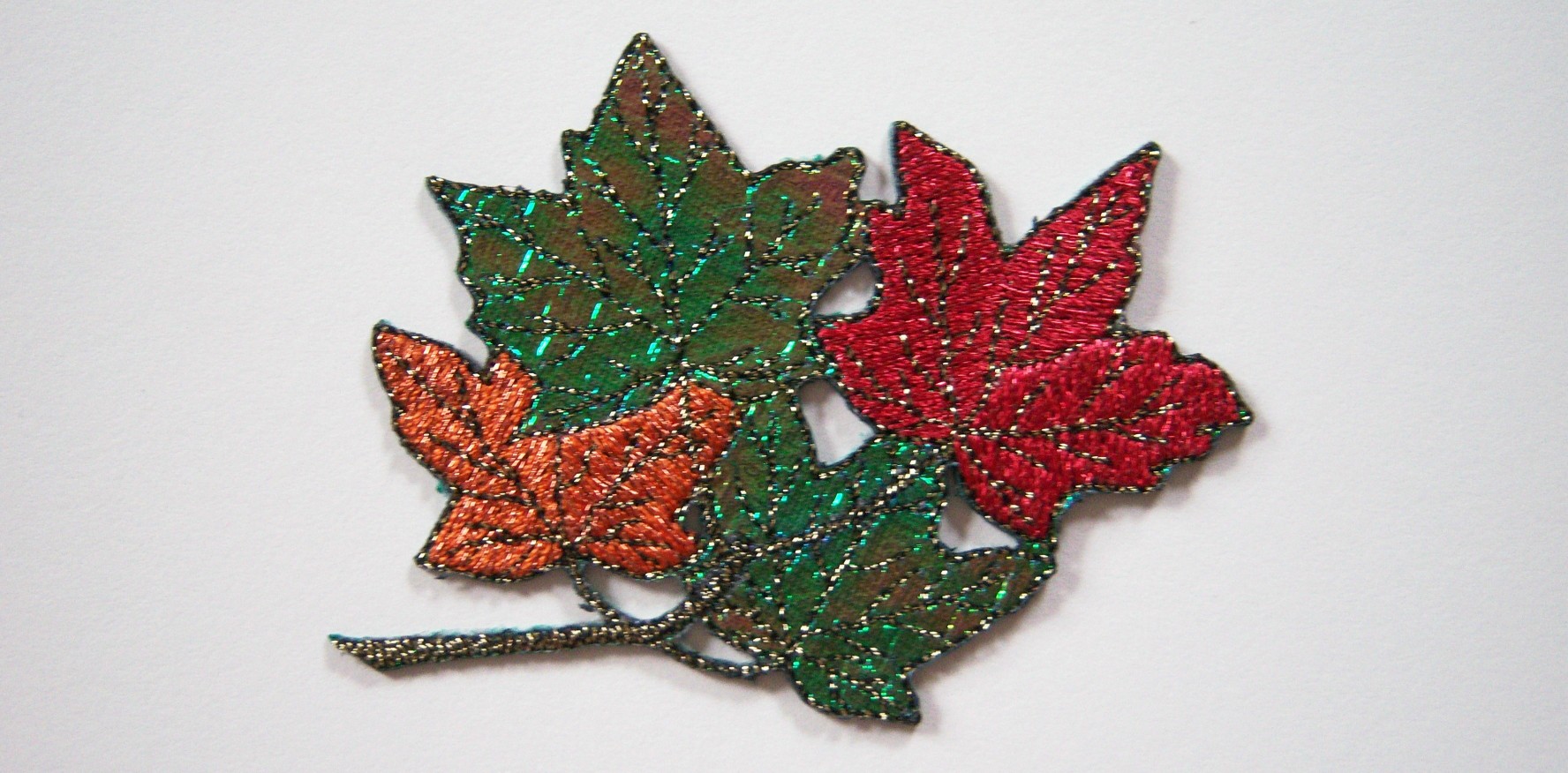 Metallic Leaves Iron On Applique