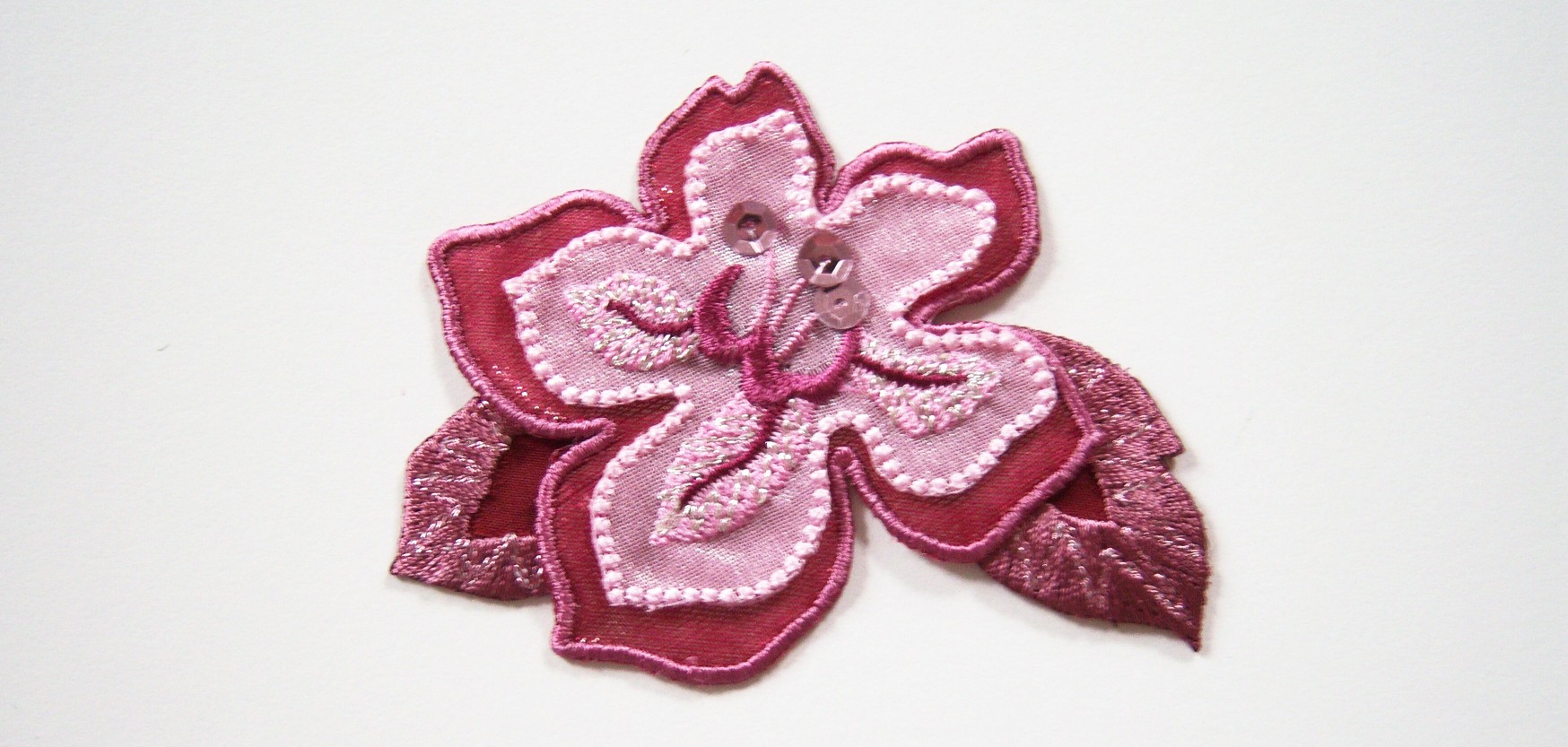 Mauve Sequin Metallic Iron On Applique