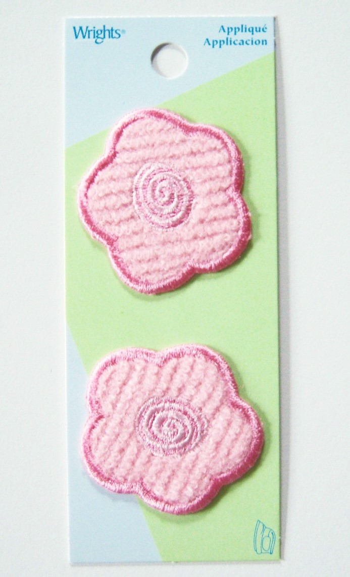 Pink Swirl Center Iron On Appliques