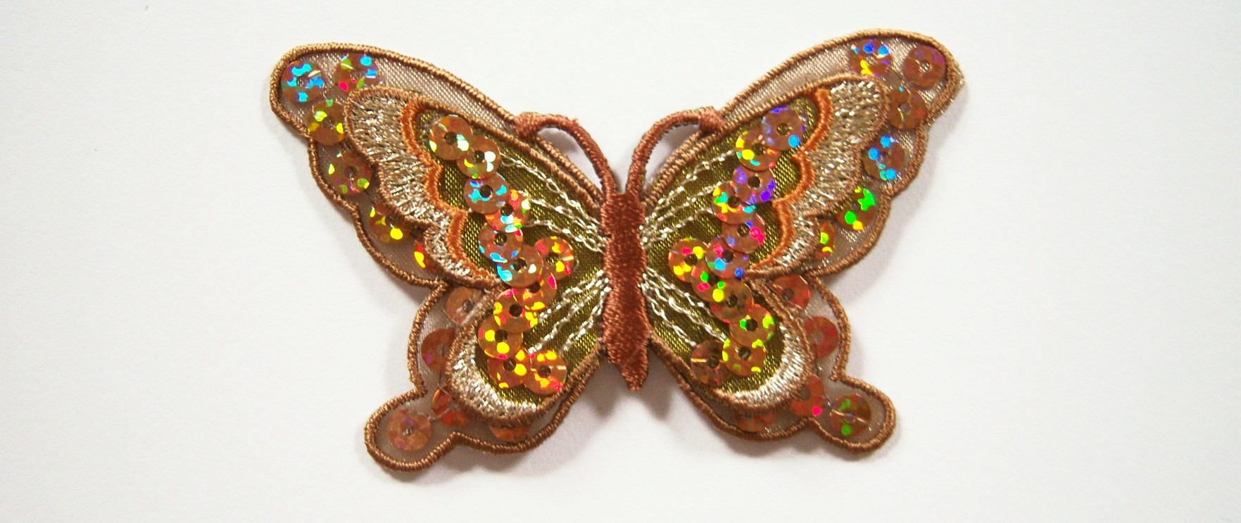 Bronze Sequin/Rhinestone Butterfly